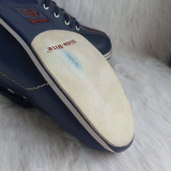 Dexter Bowling Shoes Vintage George Men USA 7.5 M Leather Blue Red Navy B2415-18 main image 7